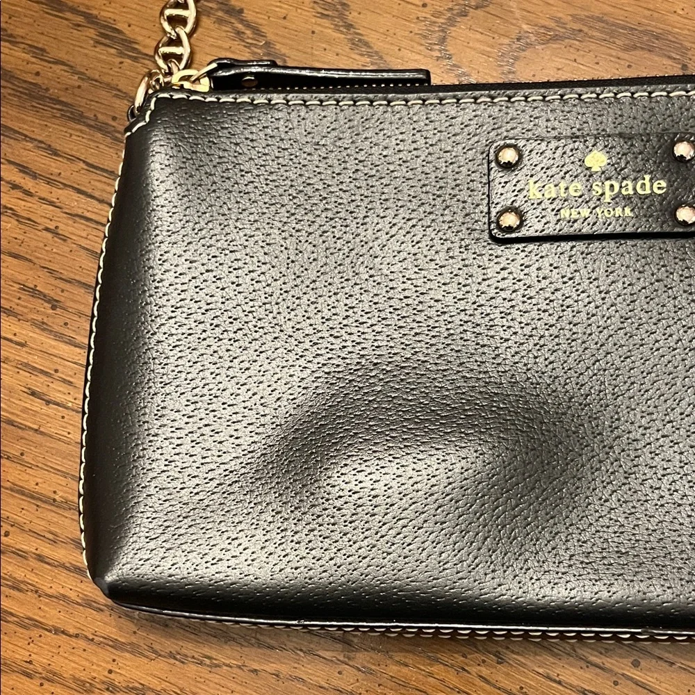 Kate Spade‎ Black Leather Zip Chain Baguette Bag